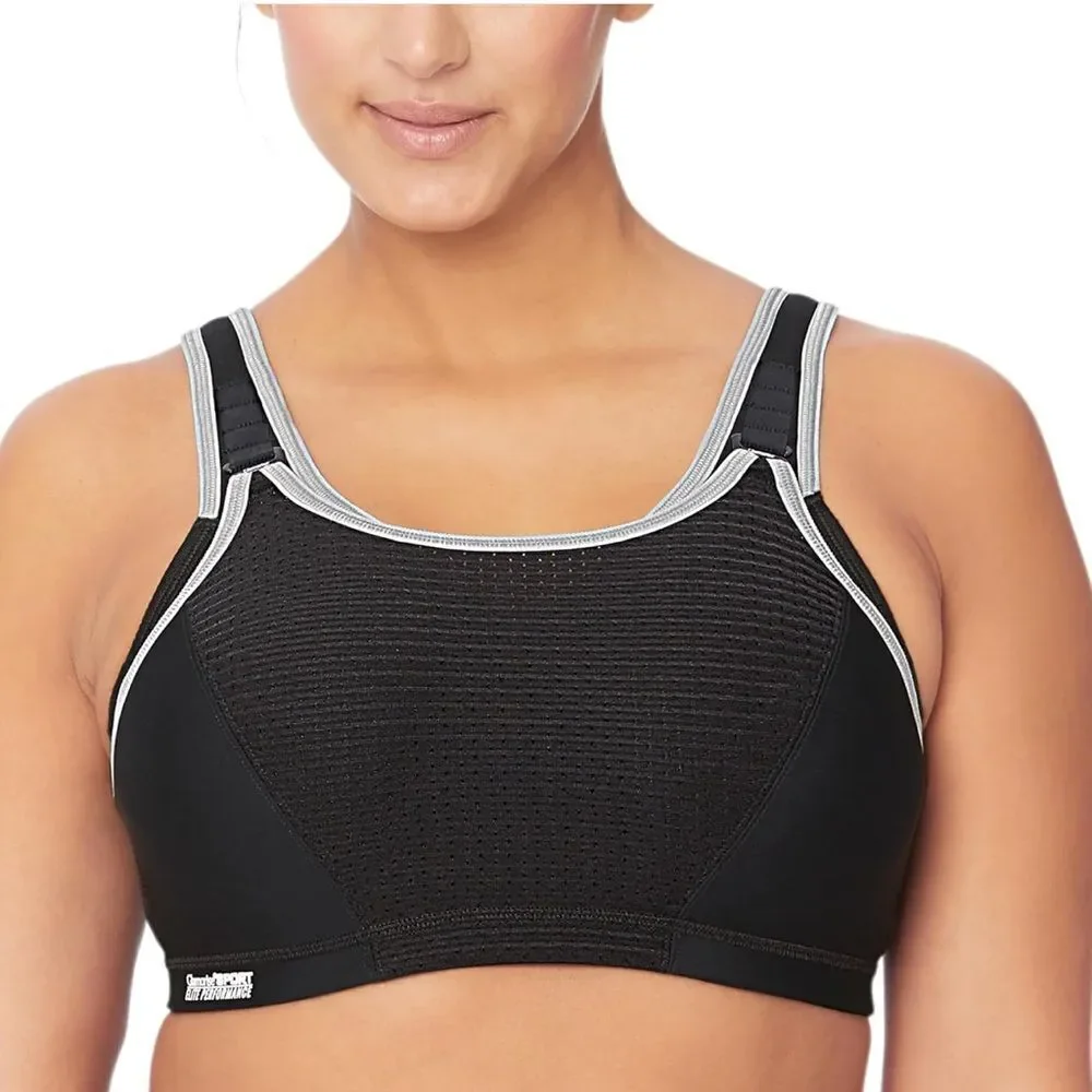 Glamorise- Elite Performance Adjustable Wirefree Sport Bra #1167 Black Gray, 38H - Picture 14 of 14